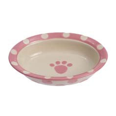 Petrageous Polka Cat Bowl Pink 15cm
