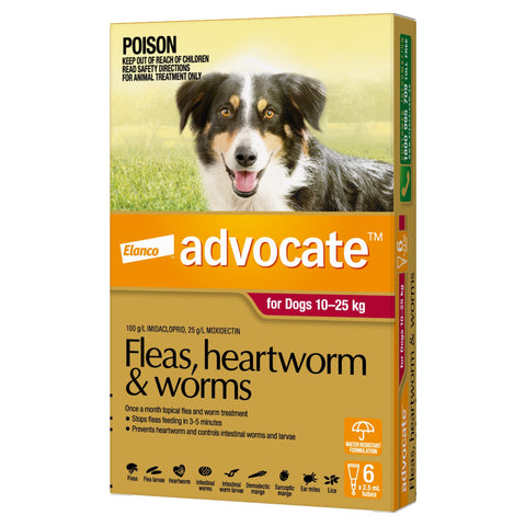 Advocate Dog 10-25 Kg Red 6's