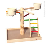 Avi One Parrot Wooden Playgym W Spiral Steps & Feeders 41x31x38.5cm