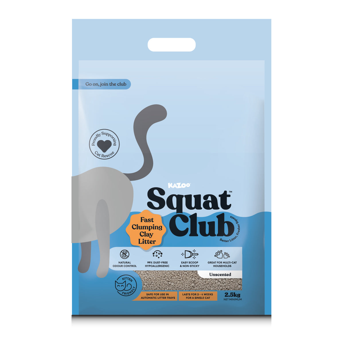 Squat Club Fast Clump Clay Litter Lavender 2.5kg