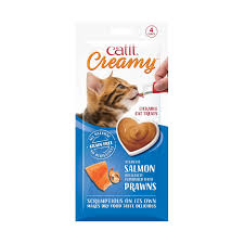 Catit Creamy Tasty Salmon & Prawn 4x10g