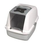 Deluxe Hooded Cat Pan Set Grey/white