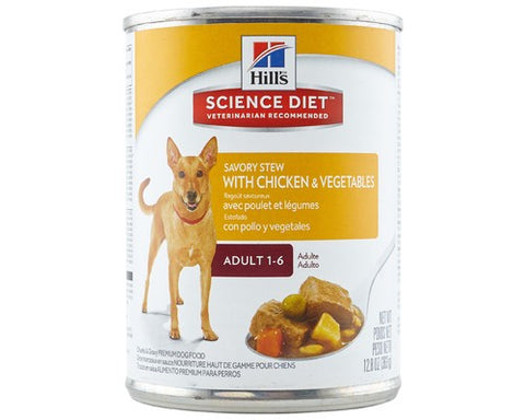 Slab Hills Science Diet Dog Adult Sav/ Stew Chicken/veg 12*363g