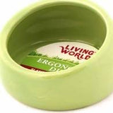 Living World Ceramic Ergonomic Pet Dish Green Small