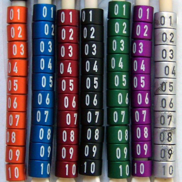Leg Rings - 5mm Plastic Rings Numbered 10pk