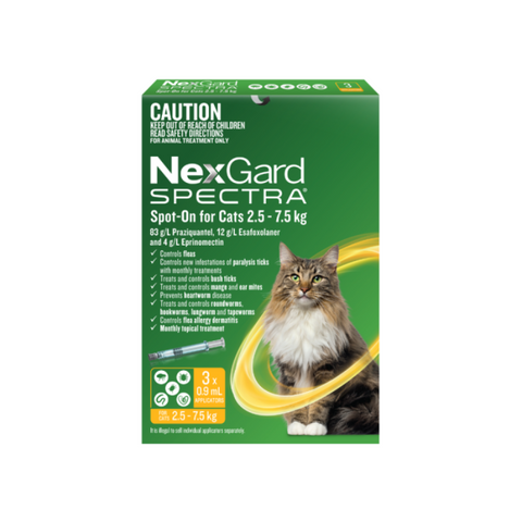 Nexgard Spectra Spot On For Cats 2.5-7.5kg 3pack