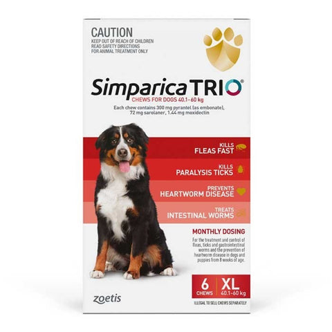 Simparica Trio 40-60kg 6pack Expires 08/2024