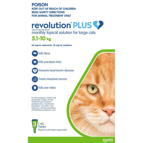 Revolution Plus Cat Large 5-10kg 6pk Expires 10/2024