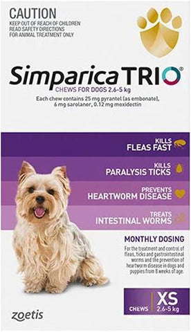 Simparica Trio Xs 2.6-5kg 12 Dose 