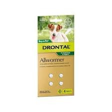 Drontal Dog Allwormer Tabs Small 3kg 4pk