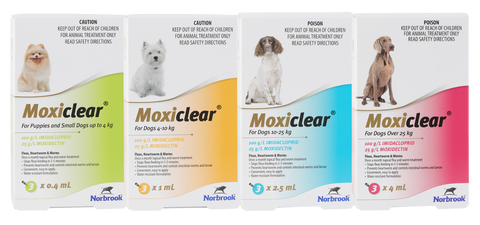 Moxiclear For Dogs 4-10kg 3pk