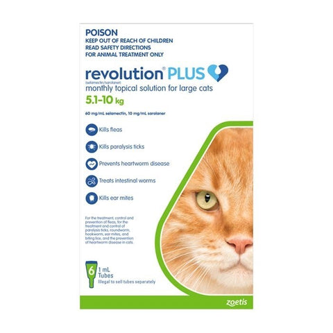 Revolution Plus Cat Large 5-10kg 6pk