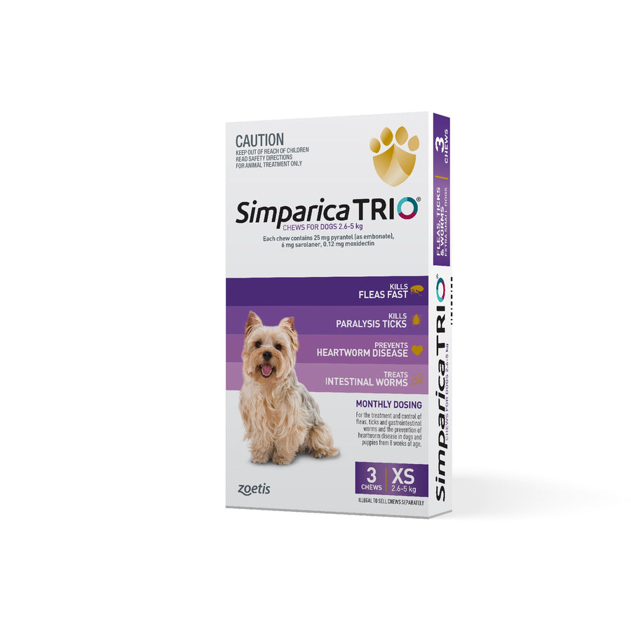 Simparica Trio Xs 2.6-5kg 3pk