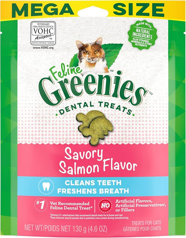 Greenies Feline Dental Treats Savoury Salmon 130g Mega Pack