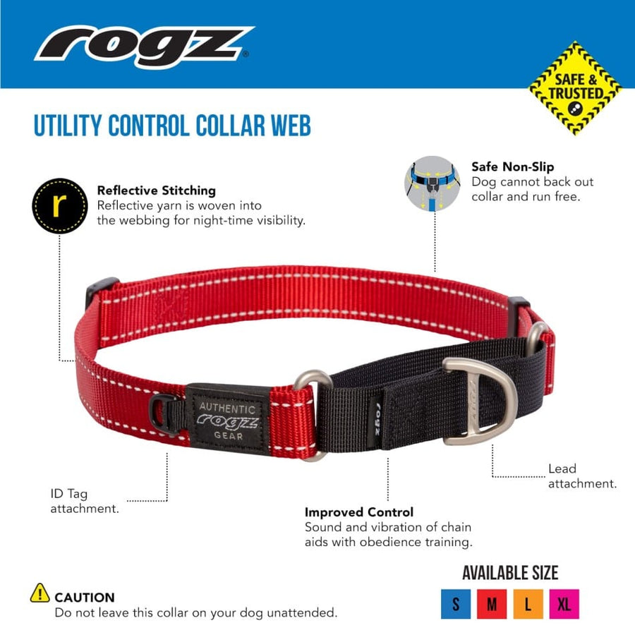 Rogz Control Collar Obedience [sz:medium Cl:red Wd:12mm]