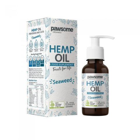 Pawsome Organics Hemp Oil W Seaweed 100ml