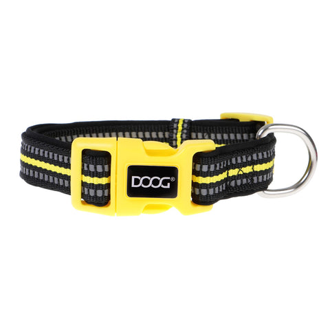Doog Neoprene Dog Collar Bolt Neon- Large