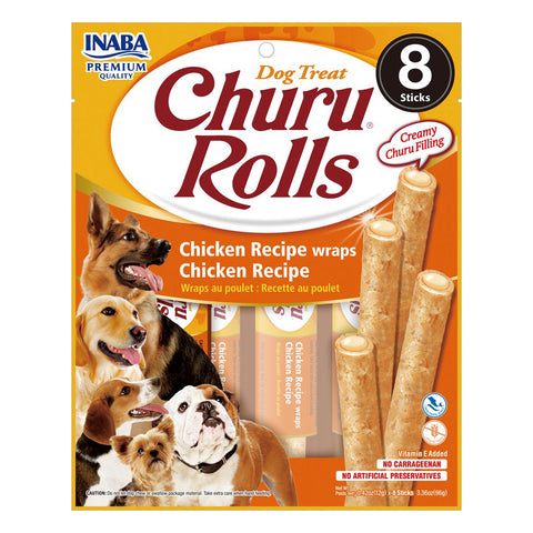 Inaba Churu Rolls Dog Chicken 12gx8pk