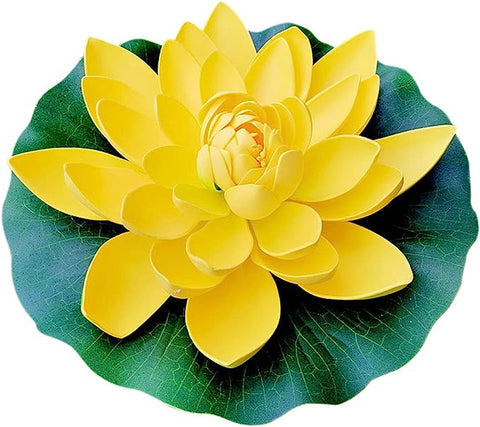 Deco Floating Water Lillies Yellow 3pk