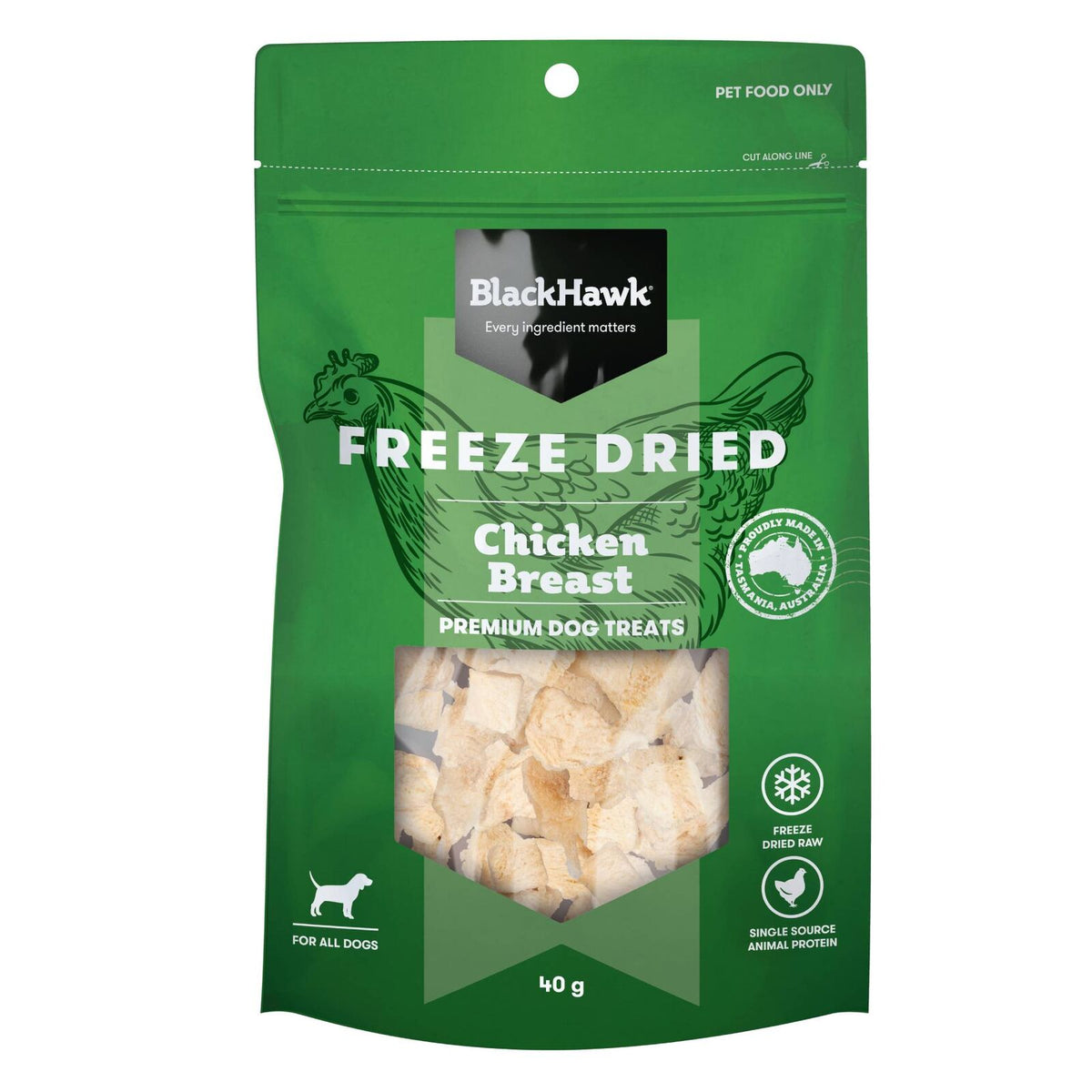 Black Hawk Freeze Dried Chicken Breast Treats 40g