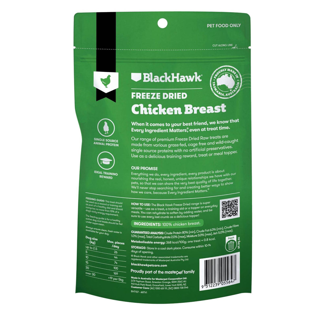 Black Hawk Freeze Dried Chicken Breast Treats 40g