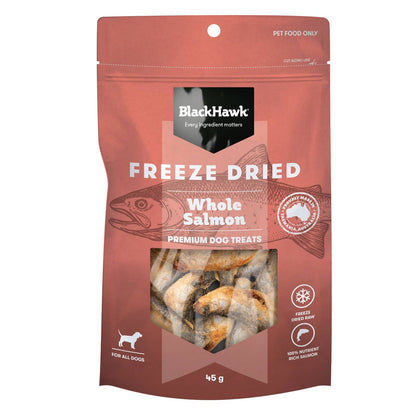 Black Hawk Freeze Dried Whole Salmon Pieces Treats 45g