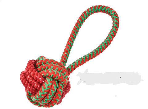 Durable Rope Ball W Loop 3 X 22cm Red 