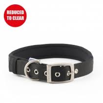 Collar Nylon Adj Padded 15mm 18-28cm Black