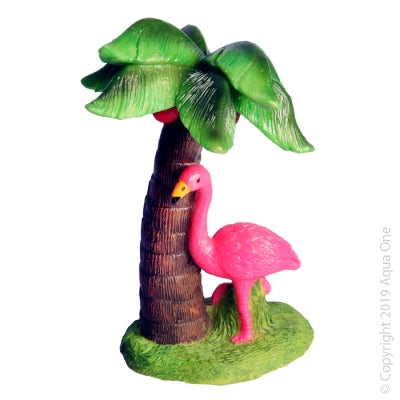 Aquaone Ornament Flamingo W Palm Tree 7.5x8x12cm