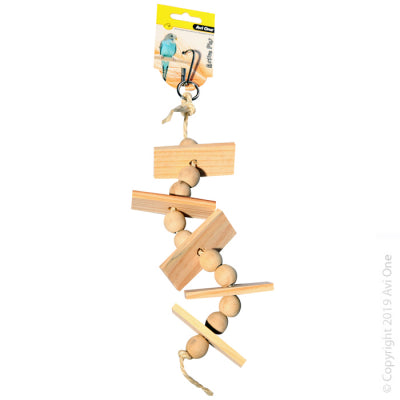 Avione Bird Toy Wooden Blocks & Beads W Rope 32cm