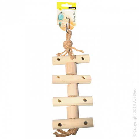 Avione Bird Toy Wooden Toggle Ladder W Rope 37cm