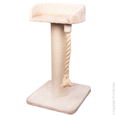 Pet One Scratching Post With Bed & Rope 50x50x92cm
