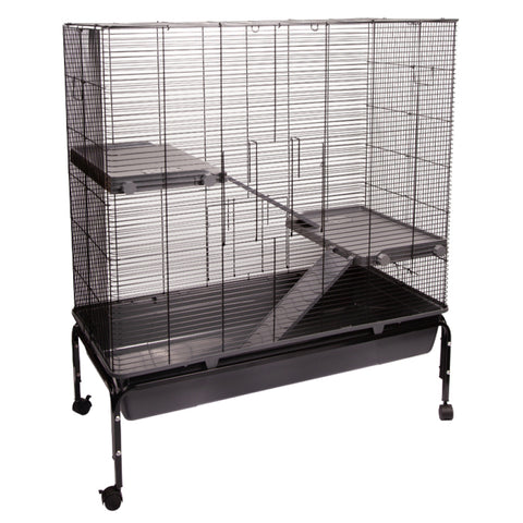 Pet One Small Animal Cage W/ Stand Black/grey