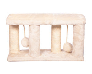Pet One Cat Scratching 4  Post W/ 2 Balls 40x11x22cm Cream