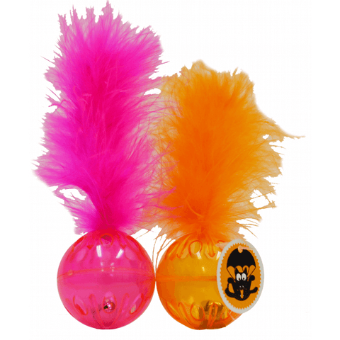 Scream Lattice Ball W Feather Orange & Pink 2pk