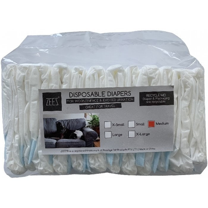 Zeez Disposable Diapers Med 12pk