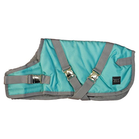 Zeez Supreme Dog Coat 38cm Mint Green / Grey