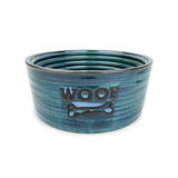 Barkly & Bella Ceramic Bowl Woof Glazed Blue Large