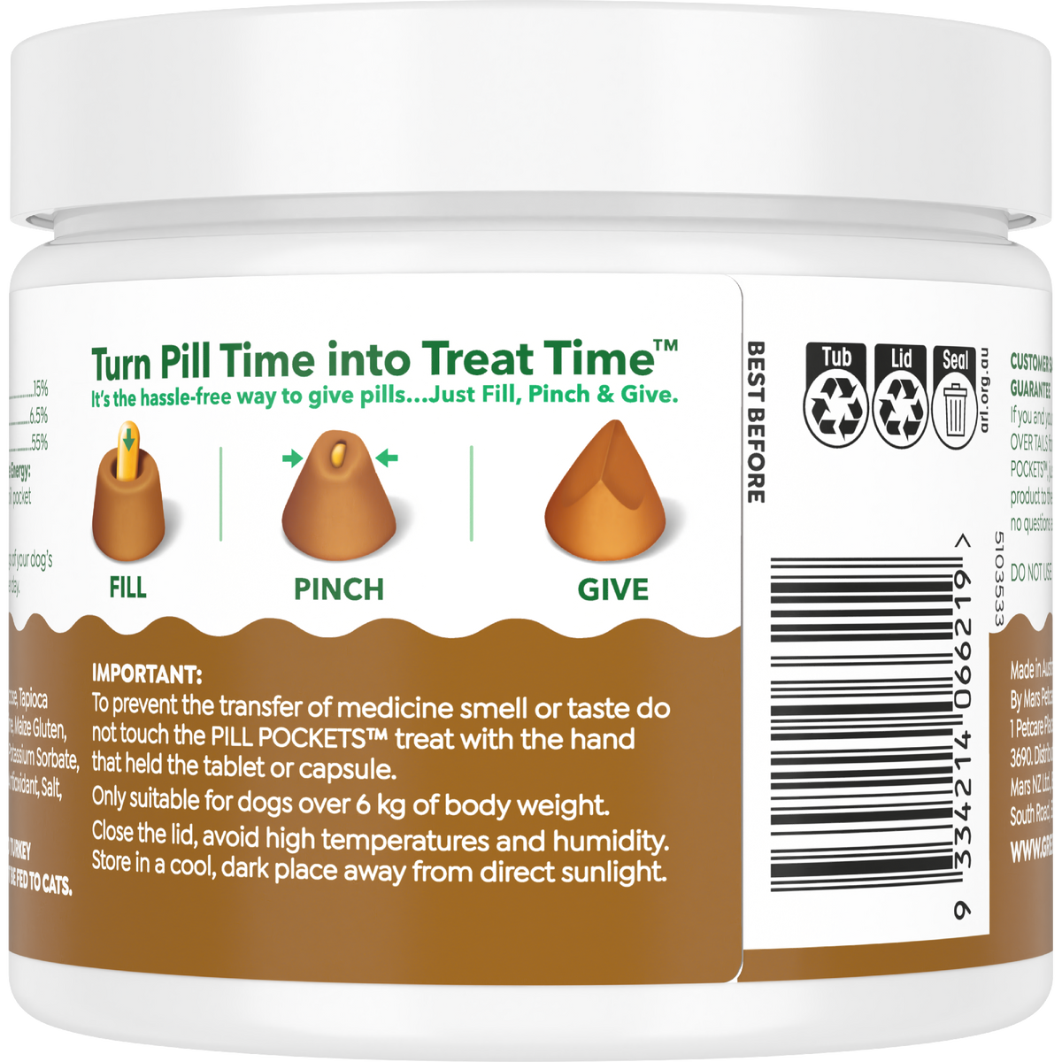 Greenies Dog Pill Pockets Peanut Butter 200g 30pk