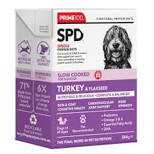 Prime 100 Spd Slow Cooked Turkey & Flaxseed 354g