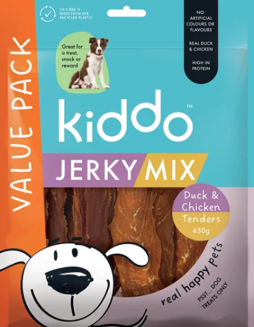 Kiddo Value Jerky Mix - Chicken & Duck 450g