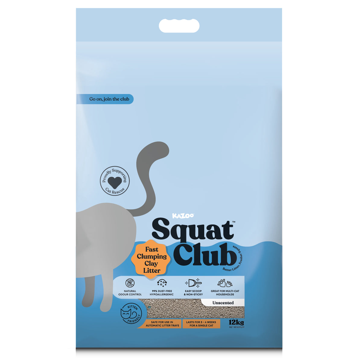 Squat Club Fast Clump Clay Litter 12kg