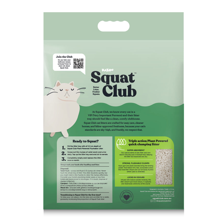 Squat Club Plant Power Flushable Litter 4.6kg