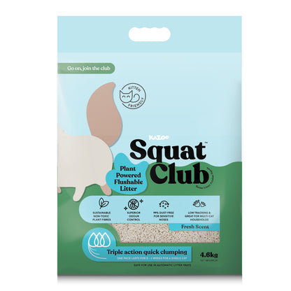 Squat Club Plant Power Flushable Litter Fresh Scent 4.6kg