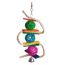Kazoo Snake W Color Wicker Ball & Bell Large