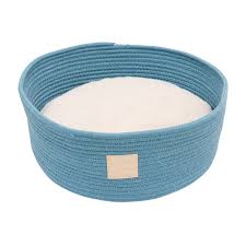 Fuzzyard Life Rope Basket Bed - French Blue