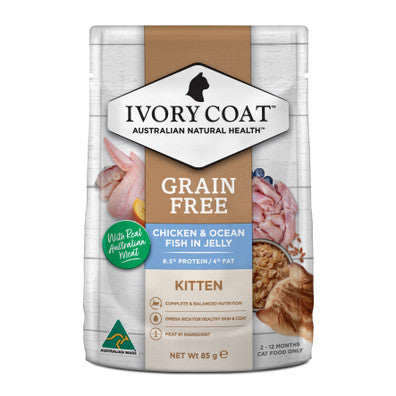 Ivory Coat Kitten Chicken & Ocean Fish In Jelly 85g