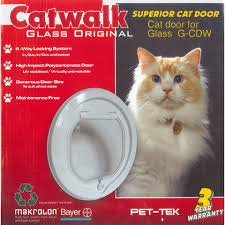 Catwalk Cat Door  For Glass White Frame