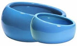 LIVING WORLD CERAMIC ERGONOMIC PET DISH BLUE SMALL