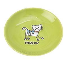 PETRAGEOUS SILLY KITTY CAT SAUCER LIME GREEN 12CM
